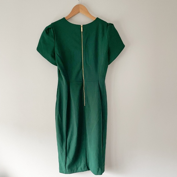 Calvin Klein // Green Tulip Sleeve Sheath Dress - The Perfect Holiday Dress - Picture 2 of 6